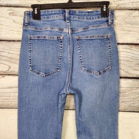 H&M Women’s Skinny Jeans Size 8 Blue High Rise Stretch Denim - Picture 3 of 7